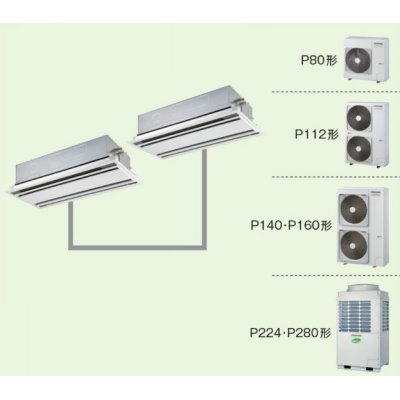 画像1: 岐阜・静岡・愛知・三重・業務用エアコン　東芝　2方向吹出し　同時ツイン　ワイヤードリモコン　一発節電　AWEB28055A　P280（10馬力）　スマートエコR　三相200V