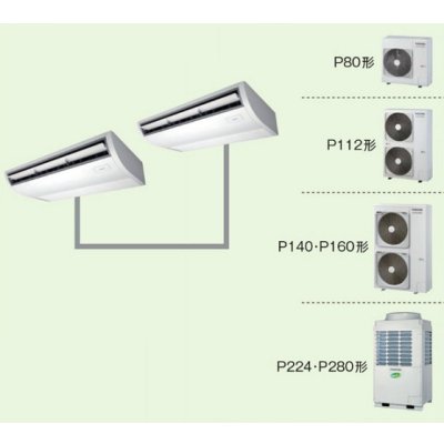 画像1: 岐阜・静岡・愛知・三重・業務用エアコン　東芝　天井吊形　同時ツイン　ワイヤレス　リモコン　ACSB22475X2　P224（8馬力）　スーパーパワーエコキュープ　三相200V