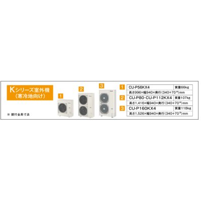 画像2: 岐阜・静岡・愛知・三重・業務用エアコン　パナソニック　寒冷地向けエアコン　天井ビルトインカセット形　PA-P56F4KXN　P56形 （2.3HP）　Kシリーズ　シングル　三相200V　寒冷地向けパッケージエアコン